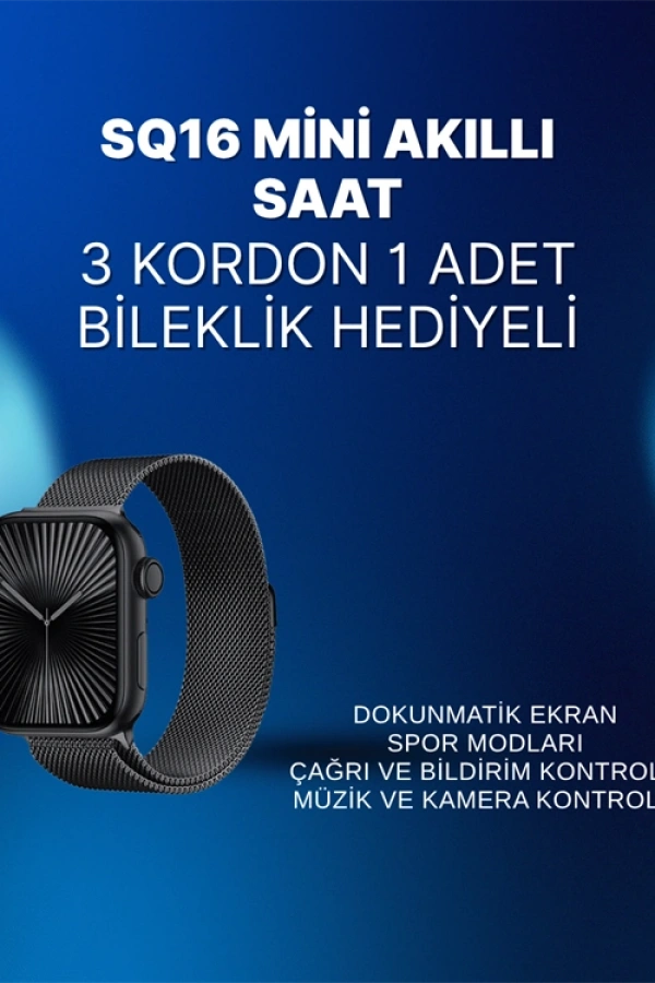 Mini Series 10 Akıllı Saat | 3 Kordon + Bileklik Hediyeli, Tüm Telefonlarla Uyumlu