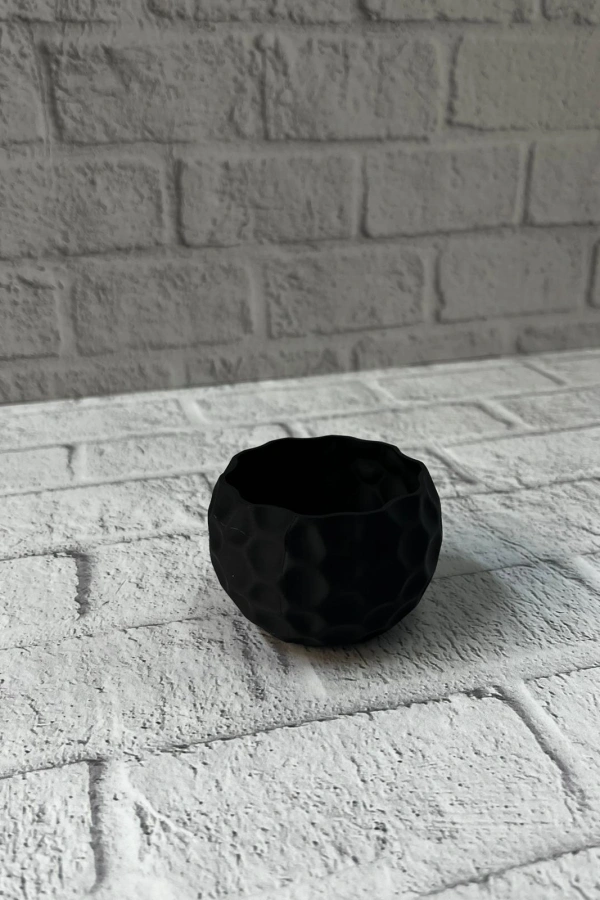 Mini Siyah Dekoratif Saksı 5 cm Modern Masaüstü Bitki Saksısı