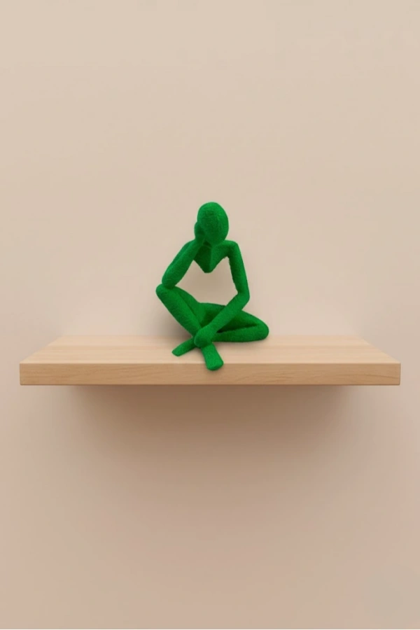 Minimal İnsan Figürü Biblo Yeşil Ev ve Ofis Dekoru