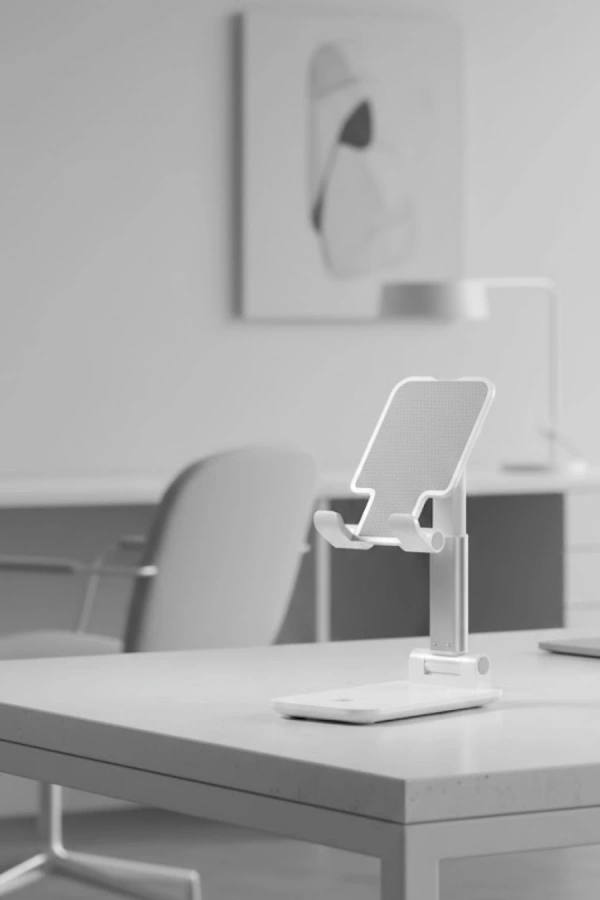 Minimal Tasarımlı Masaüstü Telefon Standı Beyaz