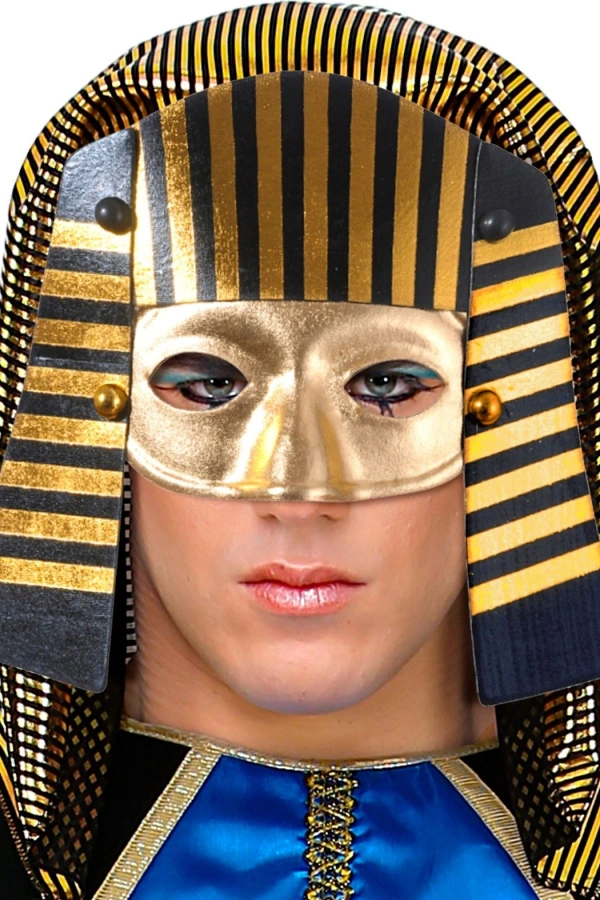 Mısırlı Maskesi Lastik Aparatlı Firavun Maskesi 21x23 cm