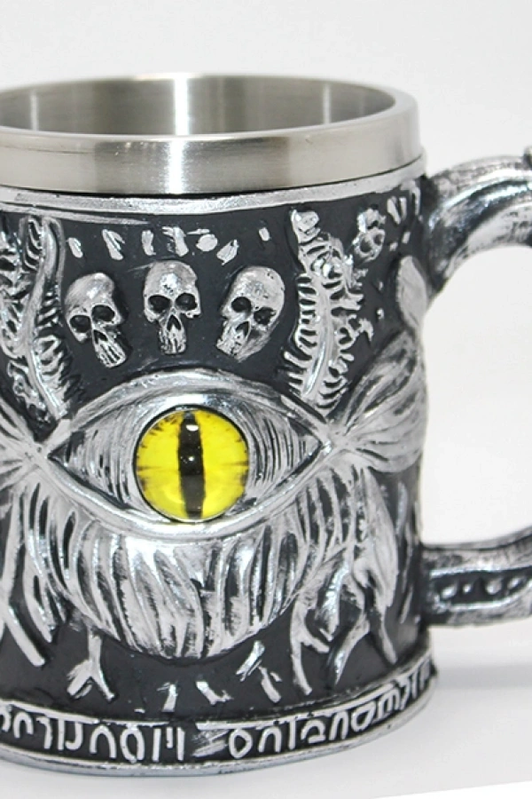 Mistik Ejderha Gözü 3D Kabartmalı Paslanmaz Çelik Kupa Bardak