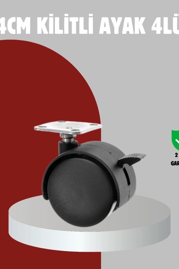 Mobilya İçin Kilitli 4 cm Tekerlek Ayak Seti
