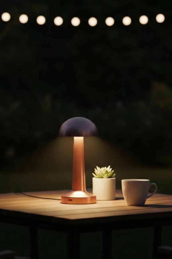 Modern Bronz Masa Lambası 3 Renk LED Dokunmatik Şarjlı Model