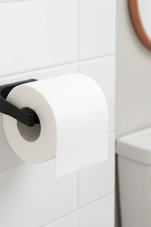 Modern Siyah Tuvalet Kağıtlığı Duvar Tipi Minimal Tasarım Peçetelik