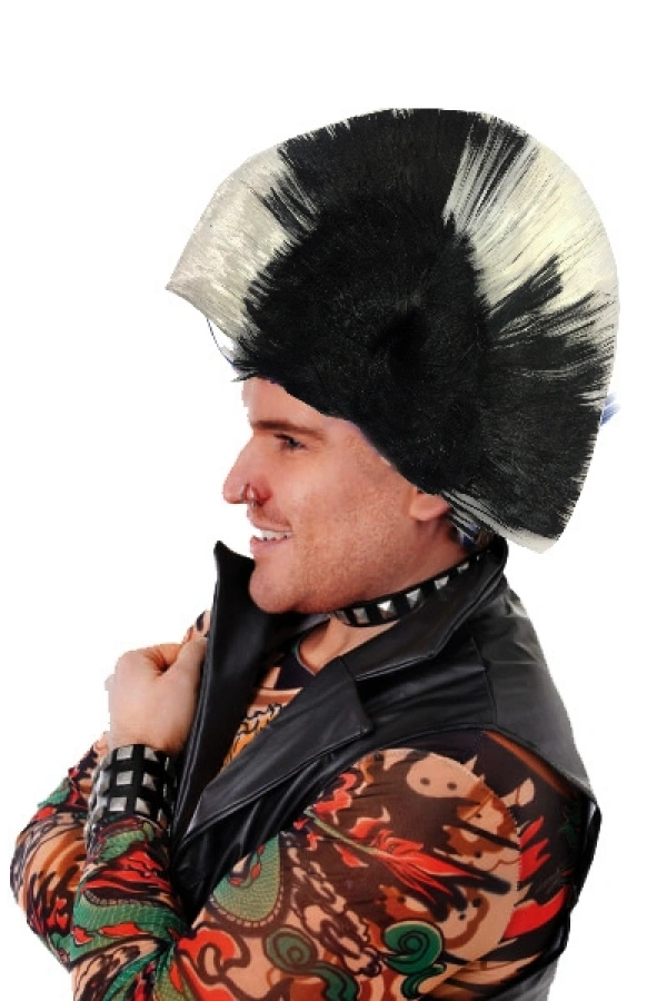 Mohican Mohawk Punk Peruk - 70 li 80 li Yıllar Peruk Model 5