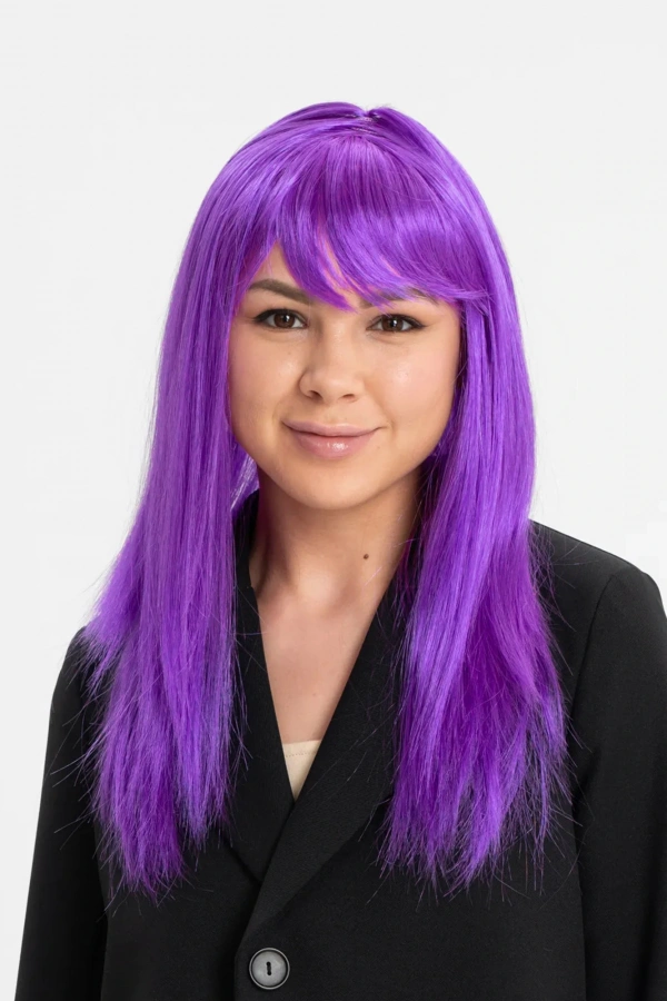 Mor Renk Düz Kesim Peruk