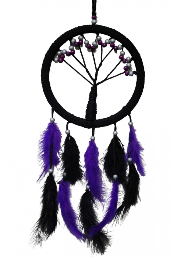 Mor İncili Hayat Ağacı Dream Catcher