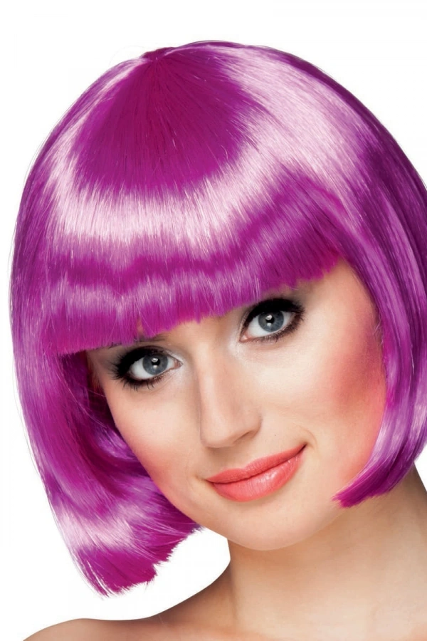 Mor Renk Parti Peruğu Küt Saç