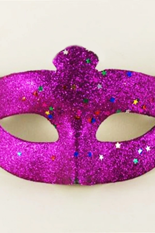 Mor Renk Simli Yıldızlı Kostüm Partisi Maskesi