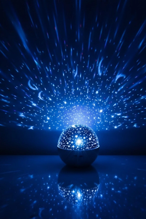 Müzikli Yıldız Yansıtmalı Dekoratif Gece Lambası