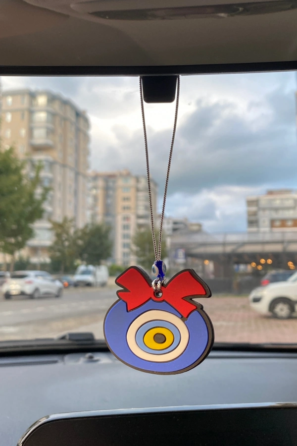 Nazar Boncuklu Silikon Dikiz Ayna Süsü