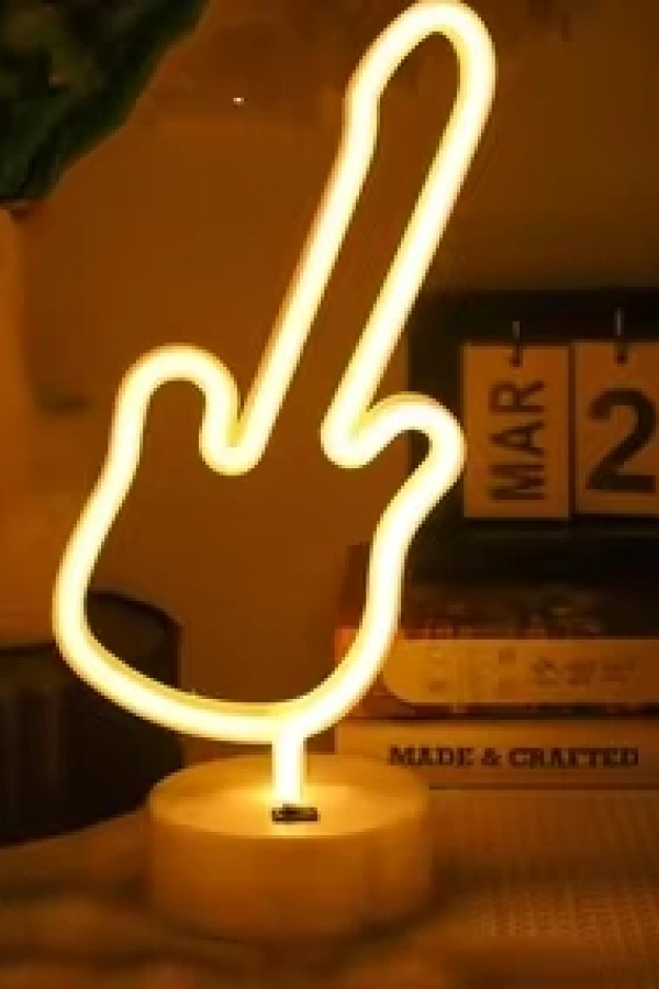Neon Gitar Masa Lambası