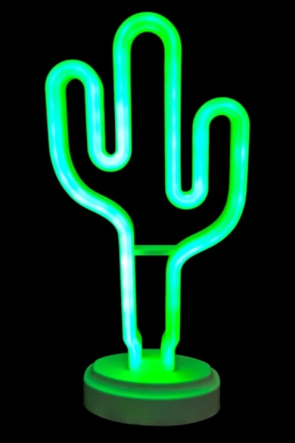 Neon Işıklı Kaktüs Masa Gece Lambası