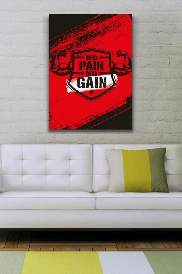 No Pain No Gain Poster Kanvas Tablo 50 x 70