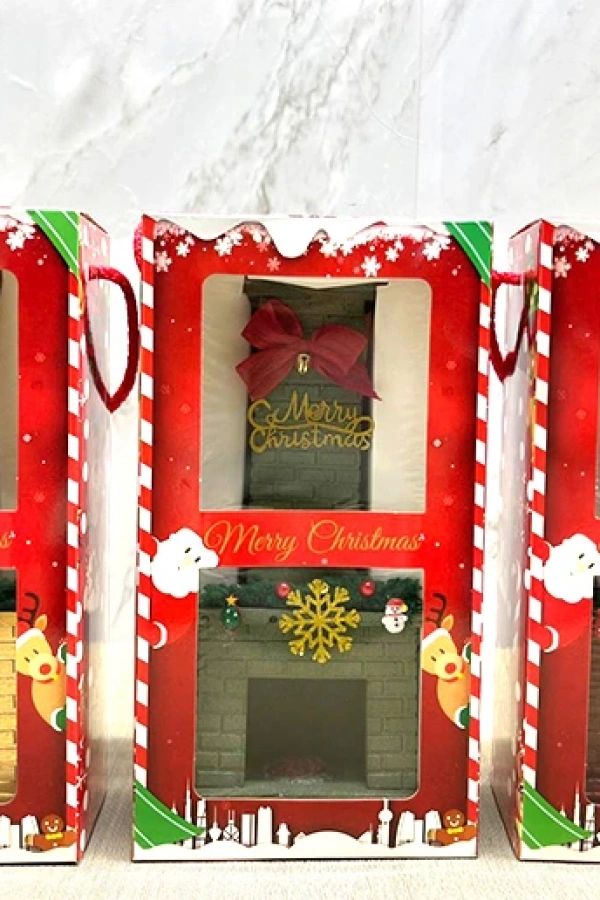 Noel Temalı Polyester Şömine Tütsülük