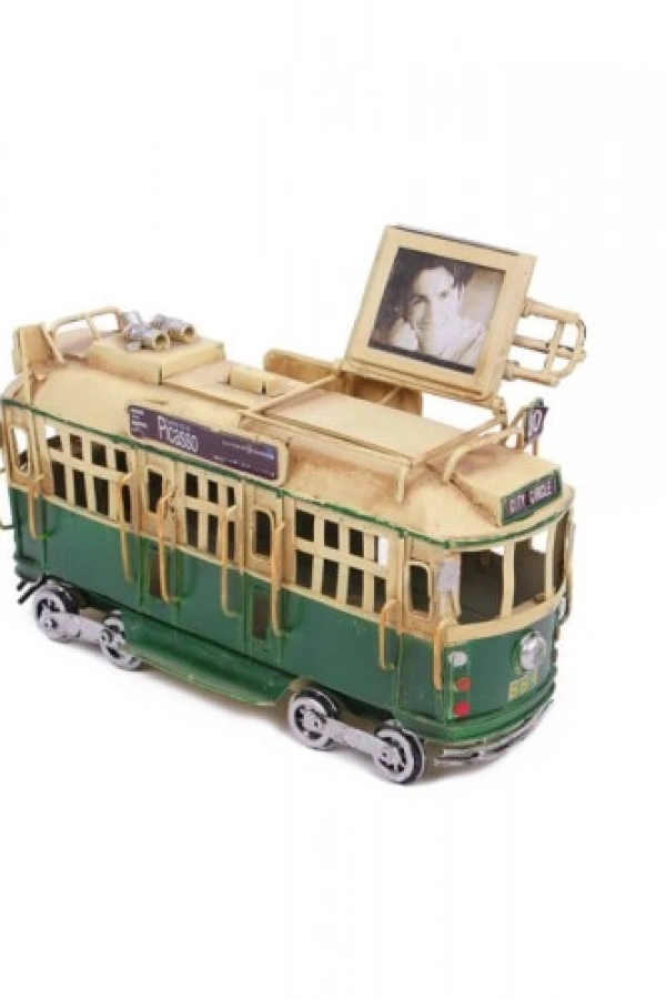Nostaljik Dekoratif Metal Tramvay