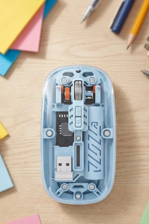 Ofis ve Günlük Kullanım İçin Mavi Bluetooth Kablosuz Mouse