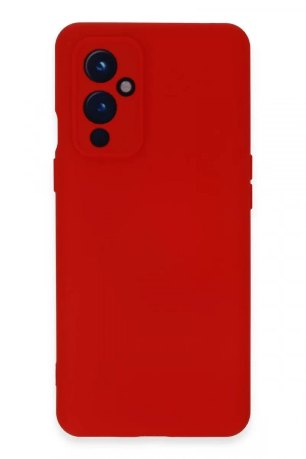 One Plus 9 Kılıf Nano içi Kadife Silikon - Kırmızı