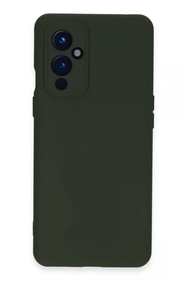 One Plus 9 Kılıf Nano içi Kadife Silikon - Koyu Yeşil