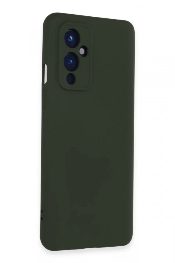 One Plus 9 Kılıf Nano içi Kadife Silikon - Koyu Yeşil