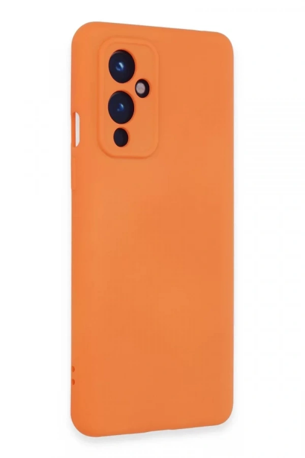 One Plus 9 Kılıf Nano içi Kadife Silikon - Turuncu