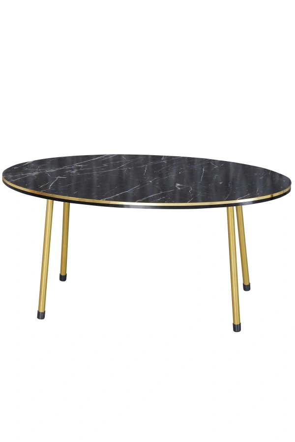 Orta Sehpa Bendir Elips Metal Ayak Çift Gold