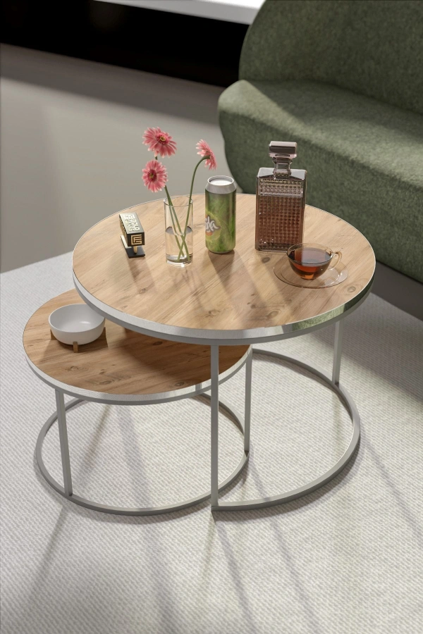 Orta Sehpa Ikili Lüx Specıal Gümüş Ceviz