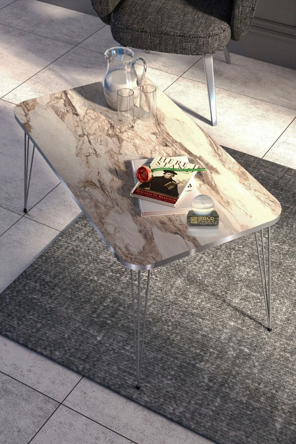 Orta Sehpa Kare Gümüş Efes Tel