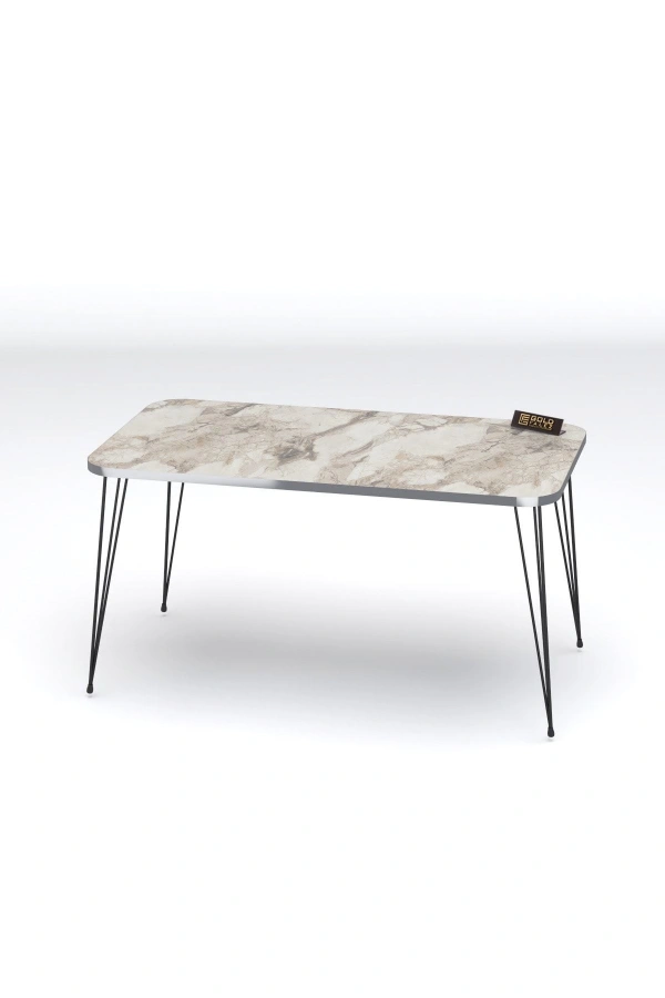 Orta Sehpa Kr Siyah Tel Ayak Gümüş Efes