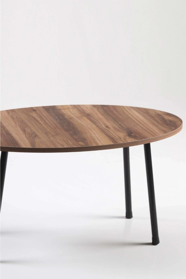 Orta Sehpa Metal  Ayak Elips Ceviz