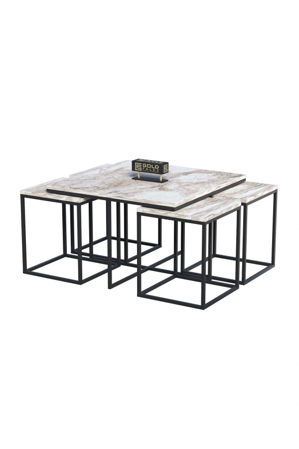 Orta Sehpa Ve Zigon Sehpa 5li Lüx Set EFES