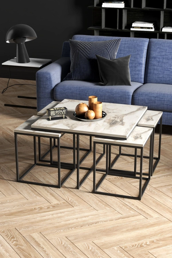 Orta Sehpa Ve Zigon Sehpa 5li Lüx Set EFES