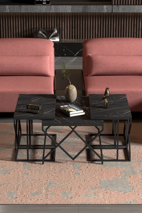 Orta Sehpa Ve Zigon Sehpa V Lüx 5Li Set Bendir