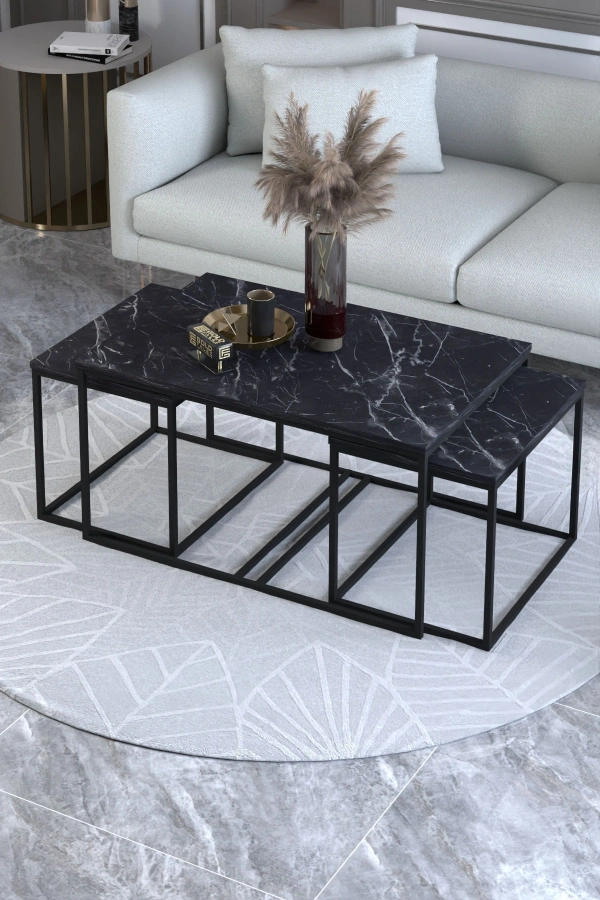 Orta Sehpa Ve Zigon Yan Sehpa Flora Set Bendir