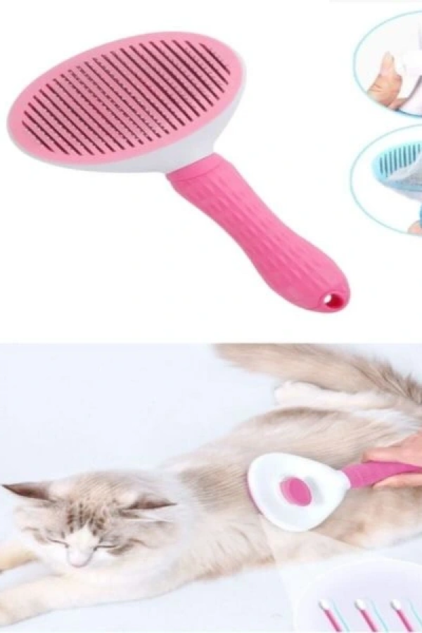 Otomatik Temizlenen Evcil Hayvan Tarağı Pembe