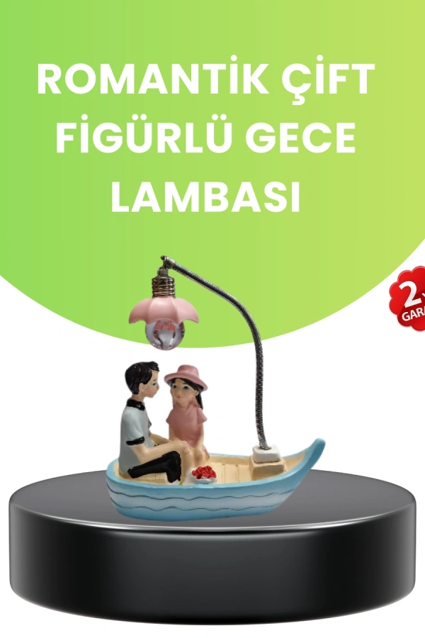 Oturan Çift Figürlü LED Masa Lambası Romantik Hediye