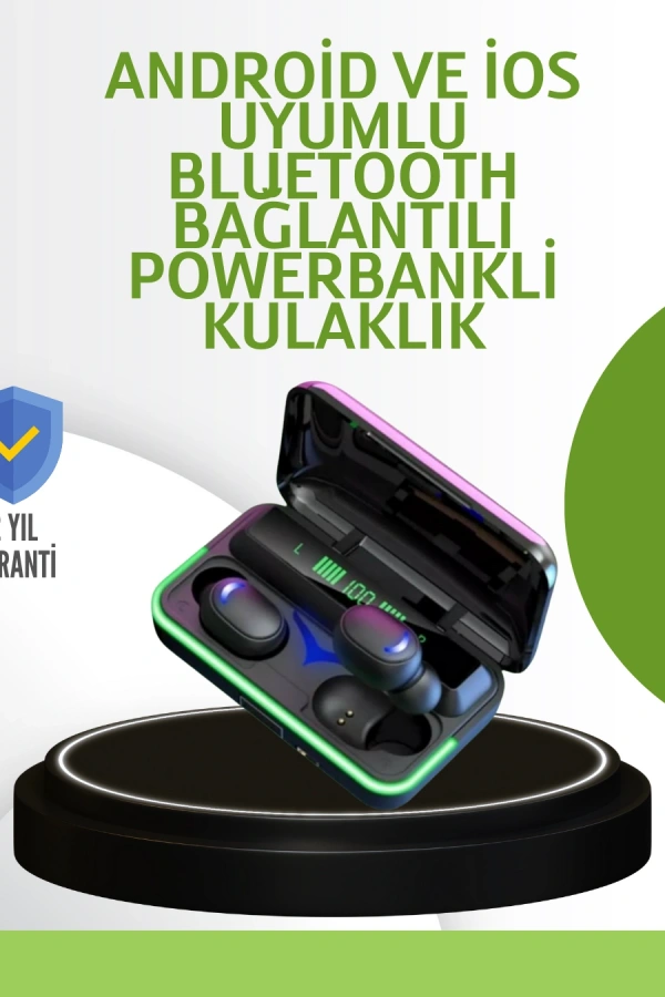 Oyun Modlu E10 Bluetooth Kulaklık Powerbank ve LED Ekranlı