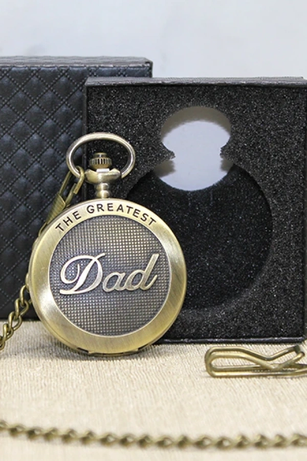 Özel Kutulu Dad (Baba) Tasarımlı Antik Köstekli Saat
