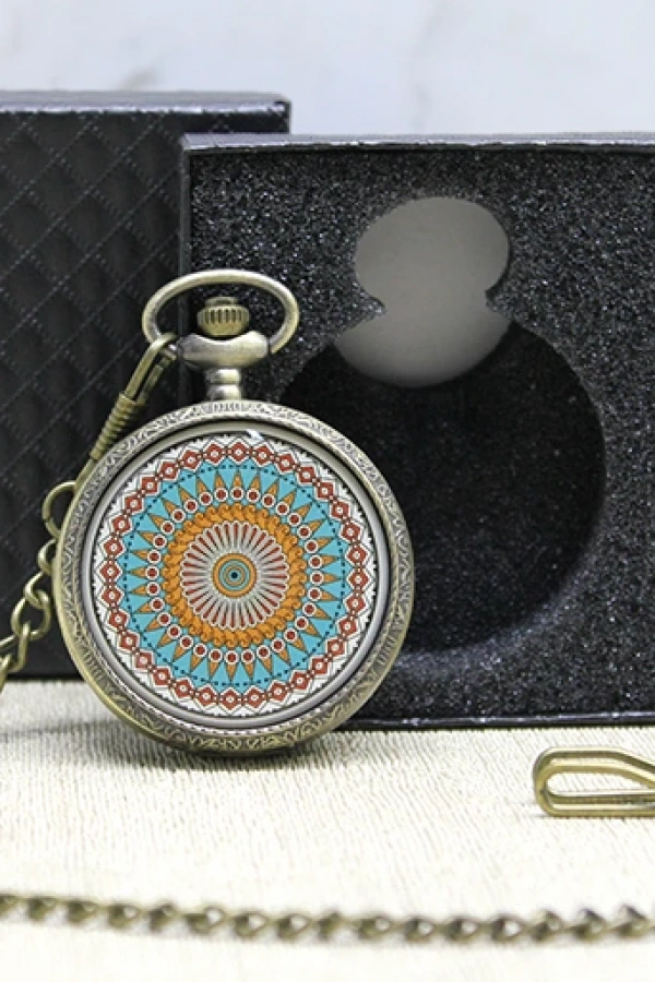 Özel Kutulu Mandala Deseni Köstekli Saat