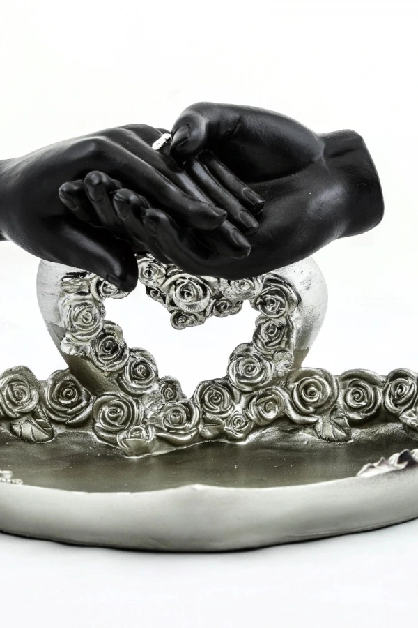 Özel Tasarım Kalpli Polyester Sunum Tepsisi