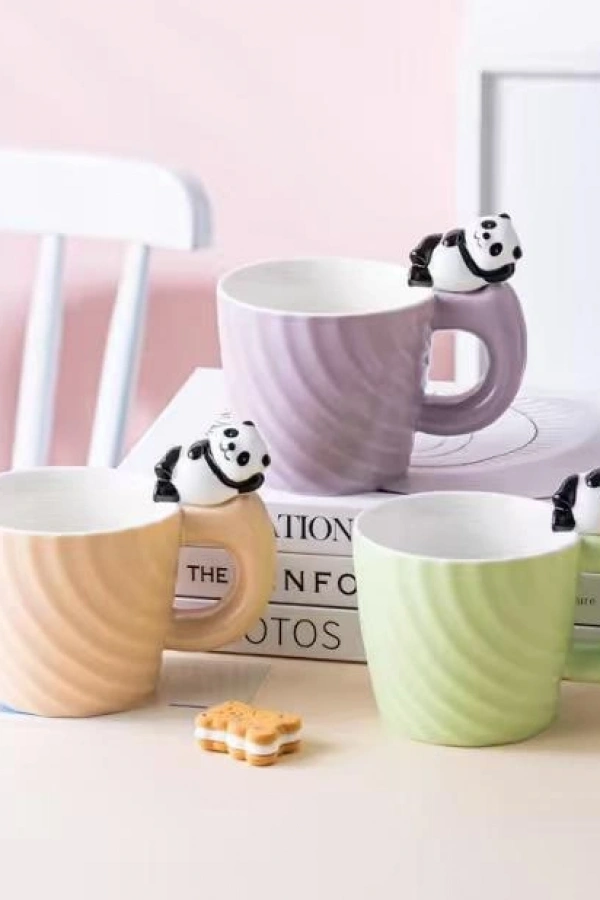 Panda Motifli Seramik Kupa Bardak