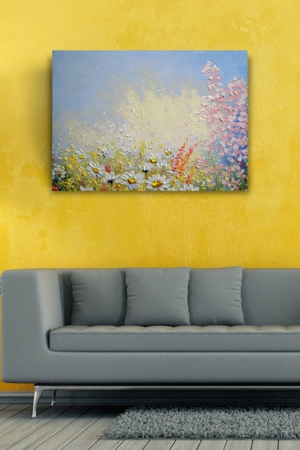 Papatya Tarlası Yağlıboya Kanvas Tablo 50 x 70