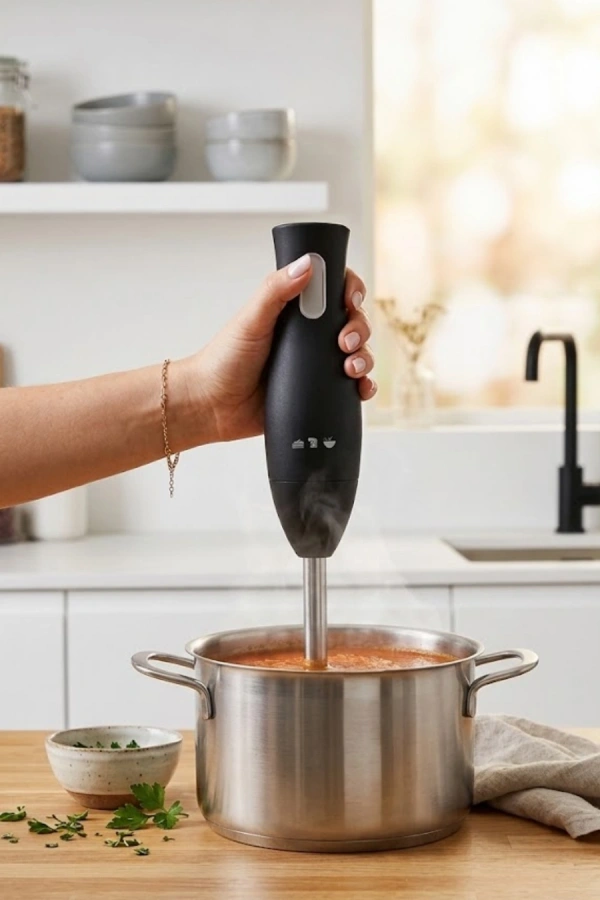 Paslanmaz Çelik Blender Ayağına Sahip Ergonomik El Blenderı