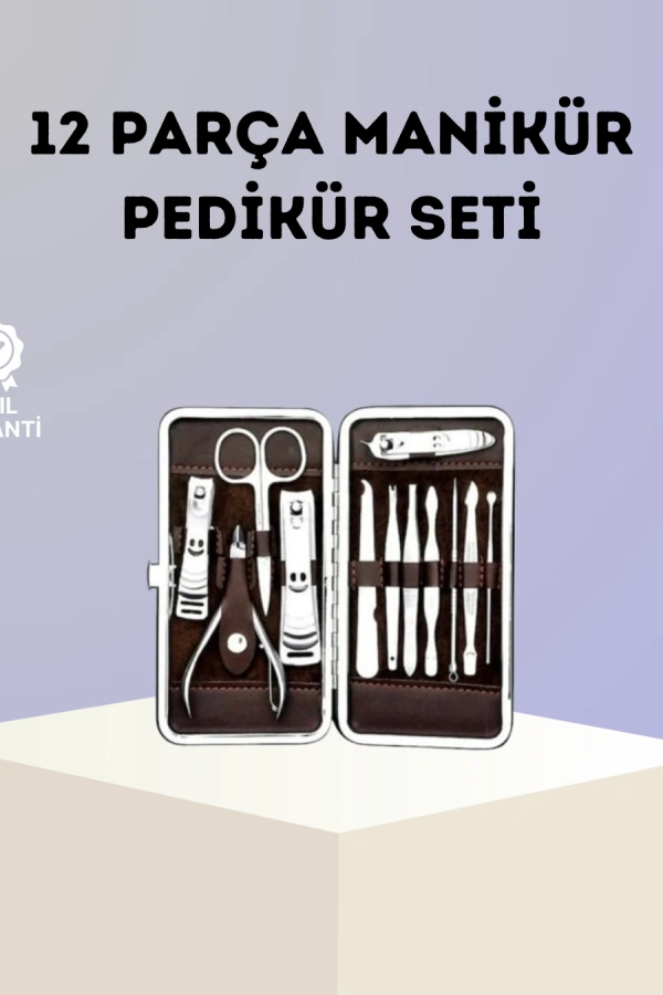 Paslanmaz Çelik Çok Fonksiyonlu 12 Manikür Seti