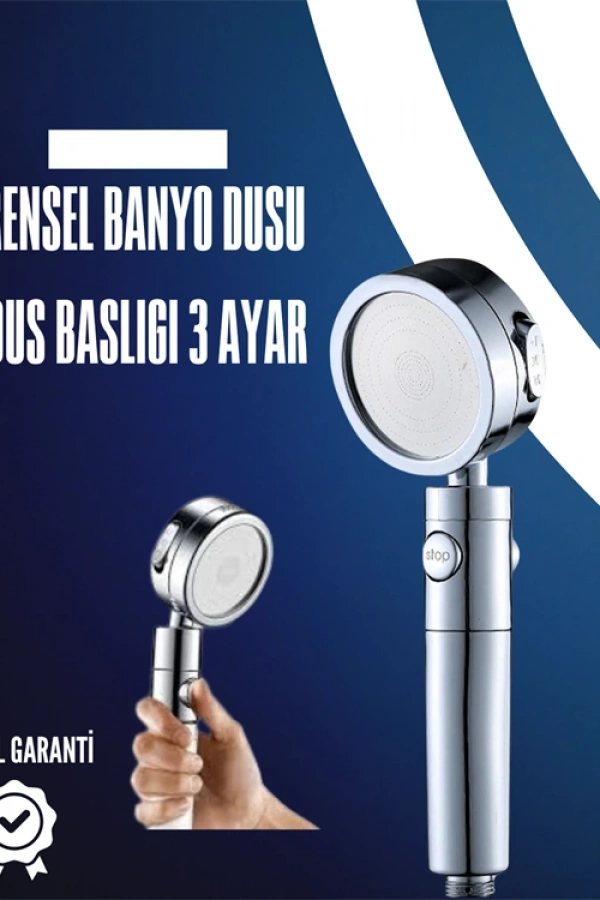 Paslanmaz Çelik Çok Fonksiyonlu El Duş Başlığı – 3 Modlu Püskürtme Seçeneği