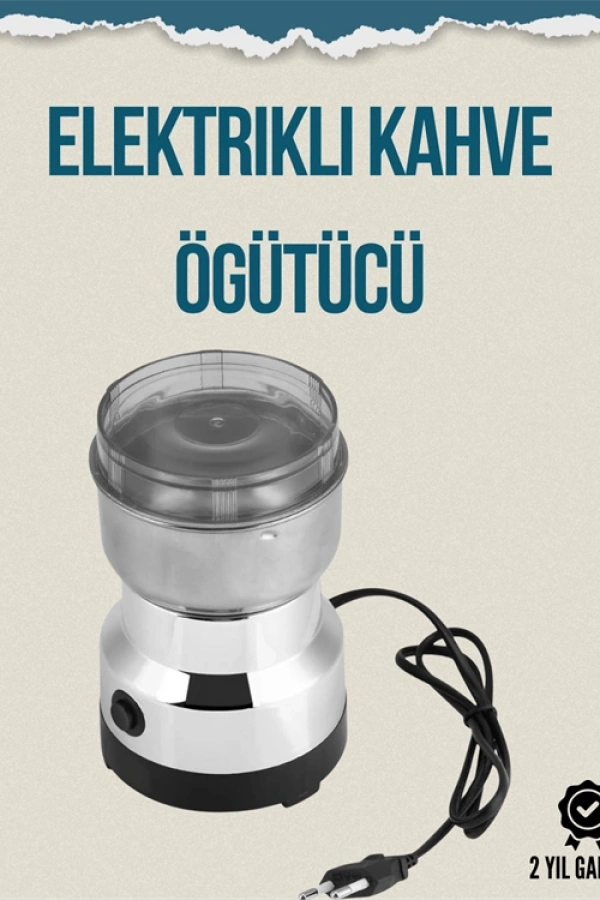 Paslanmaz Çelik Elektrikli Kahve Değirmeni | Sessiz, Hızlı, Çok Amaçlı Öğütücü (200W)
