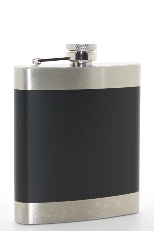 Paslanmaz Çelik Tekli 7 Oz Matara Siyah