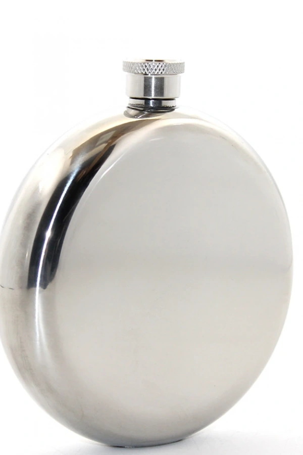 Paslanmaz Çelik Yuvarlak 8 Oz Tekli Matara Çelik Renk