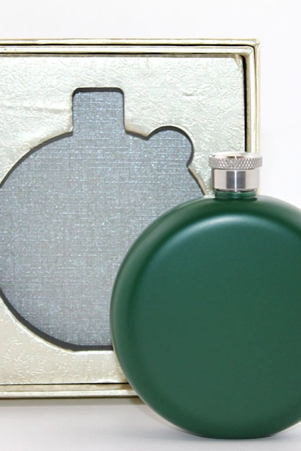 Paslanmaz Çelik Yuvarlak Matara 5 Oz Yeşil Renk